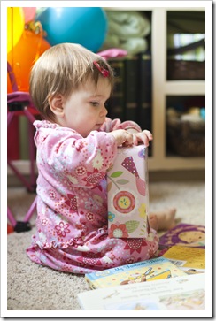 Lilia with her birthday presents
