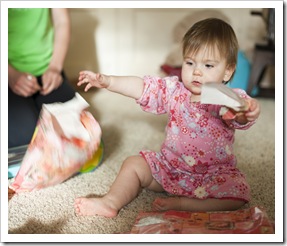 Lilia with her birthday presents