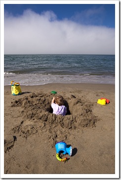 Enjoying East Beach before the fog rolled in