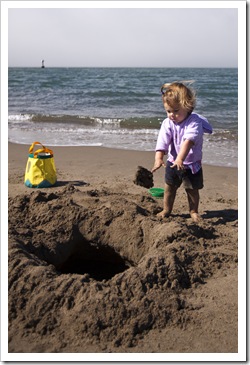 Enjoying East Beach before the fog rolled in