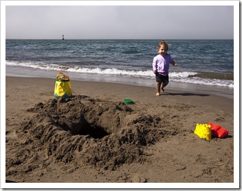 Enjoying East Beach before the fog rolled in