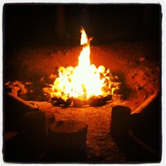 The new fire pit is christened