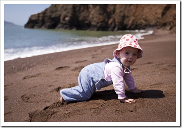 Lilia on the beach at Kirby Cove