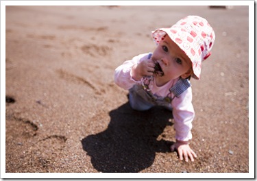 Sand tastes good!
