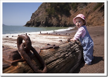 Lilia on the beach at Kirby Cove