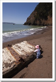 Lilia on the beach at Kirby Cove