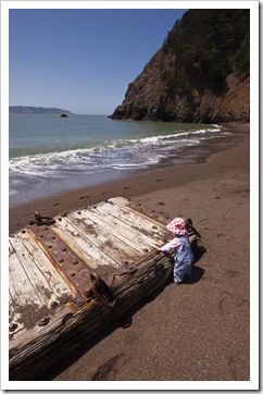 Lilia on the beach at Kirby Cove